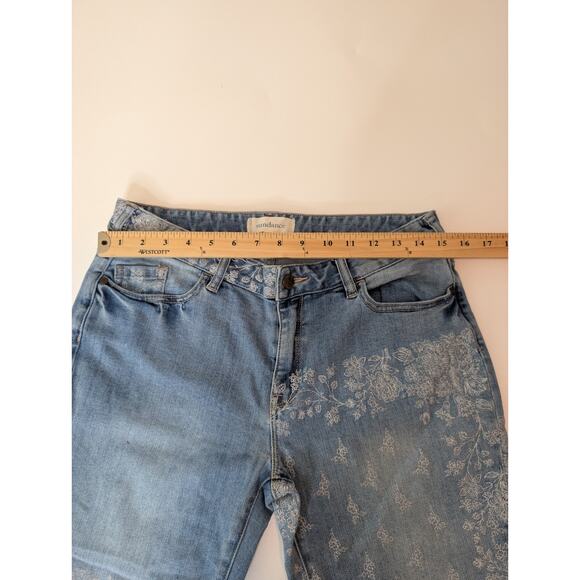 Sundance Women's Bella Etched Floral Print Straight Jeans Size 28 Boho - Picture 9 of 14